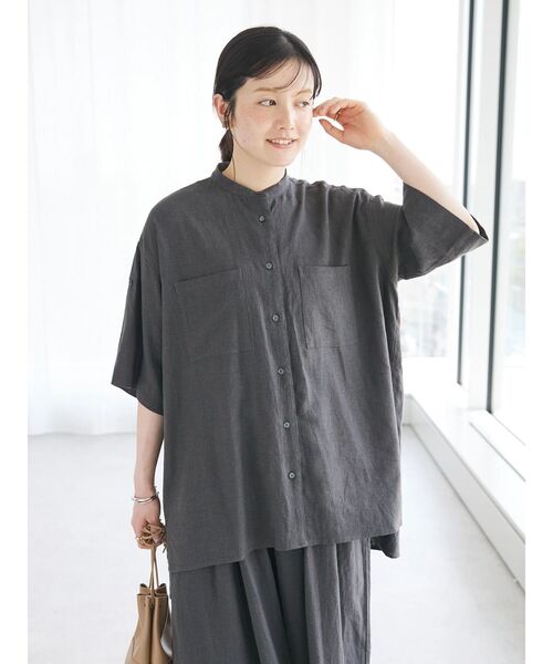 「CRAFT STANDARD BOUTIQUE」 半袖ブラウス FREE ネイビー レディース_画像3