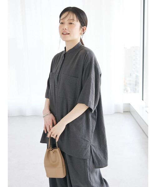 「CRAFT STANDARD BOUTIQUE」 半袖ブラウス FREE ネイビー レディース_画像4