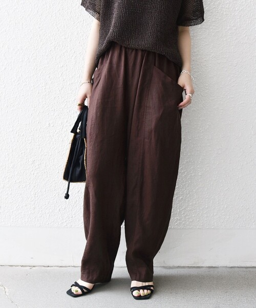 「SHIPS any」 イージーパンツ ONE SIZE ネイビー レディースの画像