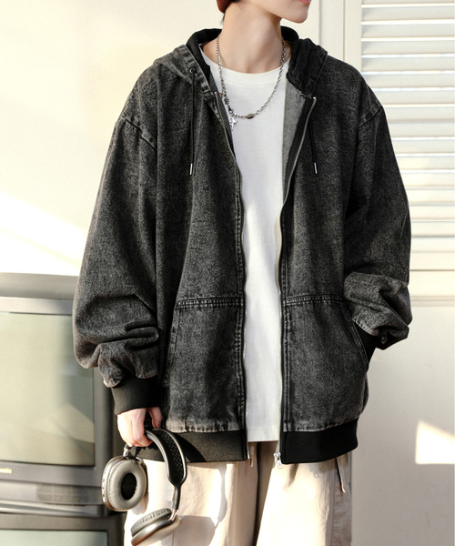 「neos」 ジップアップパーカー X-LARGE ブラック メンズ_画像3