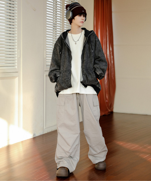 「neos」 ジップアップパーカー X-LARGE ブラック メンズ_画像4