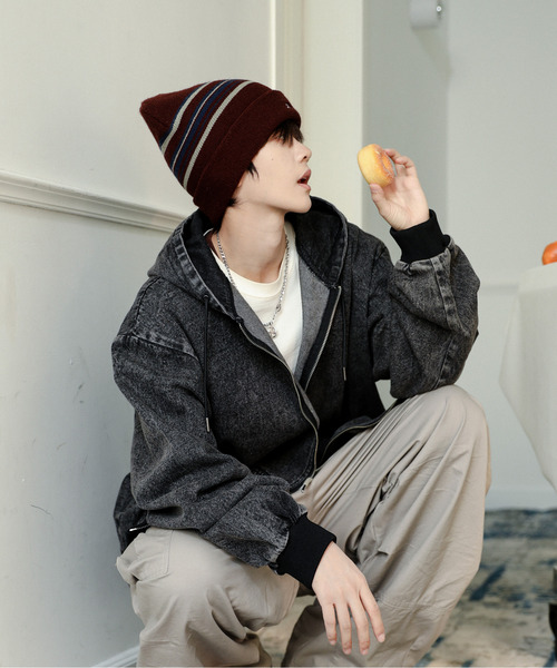 「neos」 ジップアップパーカー X-LARGE ブラック メンズ_画像5