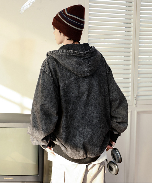 「neos」 ジップアップパーカー X-LARGE ブラック メンズ_画像7