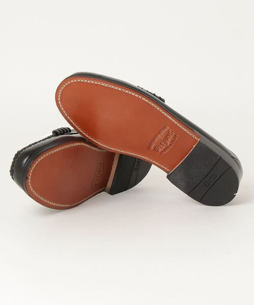 G.H.BASS（ジーエイチバス） ローファー US8 ブラック×ホワイト メンズ