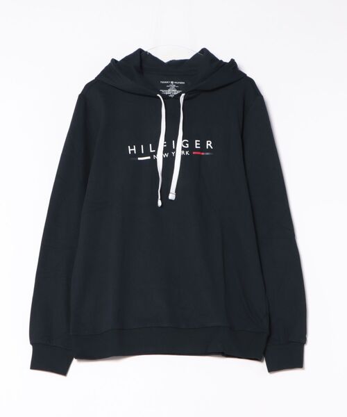 トミーヒルフィガー　長袖　パーカー　M　黒　プルオーバー　裏起毛　ビンテージ　ビッグロゴ TOMMY HILFIGER（トミー・ヒルフィガー） パーカー ロゴプルオーバー