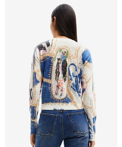 「Desigual」 長袖ニット S ホワイト レディース_画像4