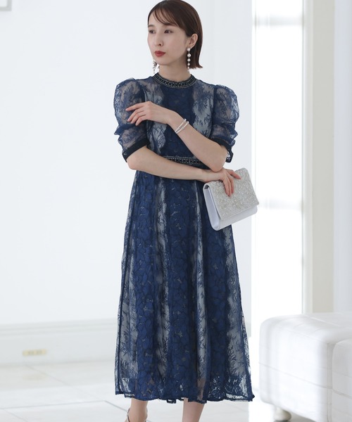 「PourVous」 半袖ワンピース M カーキ レディースの画像