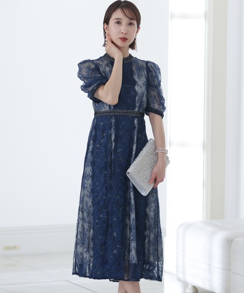 「PourVous」 半袖ワンピース M カーキ レディースの画像