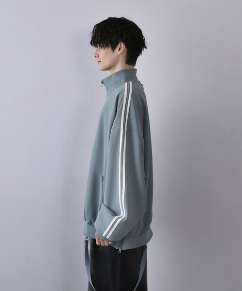 「LILL」 ジャージブルゾン M ブルーグレー メンズ_画像3