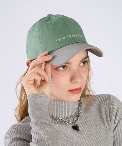 To b. by agnes キャップ 帽子 コットン バイカラー レディース