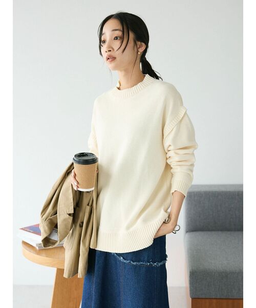 「CRAFT STANDARD BOUTIQUE」 長袖ニット FREE アイボリー レディース_画像3