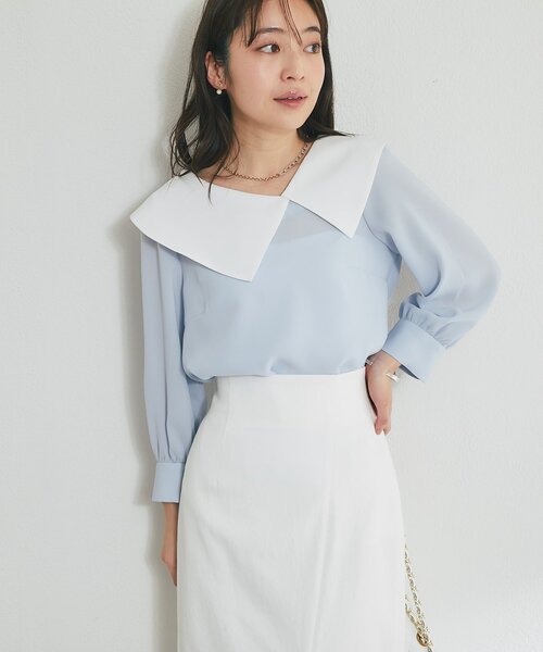 【試着のみ】la boutique bonbon ビッグカラーブラウス La boutique Bonbon（ラブティックボンボン） ブラウス シャツ 「今