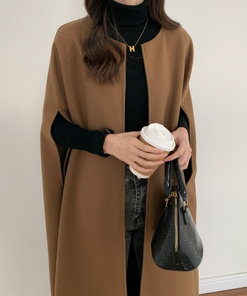 「ABITOKYO」 ノーカラーコート FREE ブラウン レディース_画像4