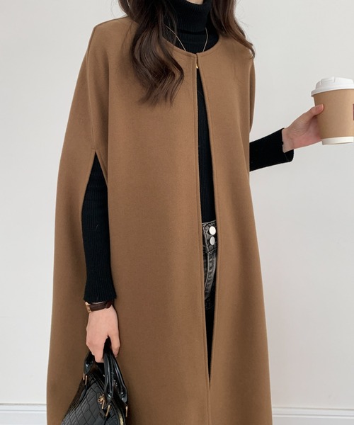 「ABITOKYO」 ノーカラーコート FREE ブラウン レディース_画像7