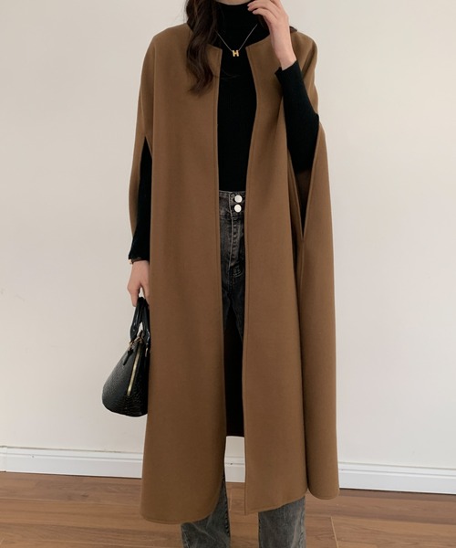 「ABITOKYO」 ノーカラーコート FREE ブラウン レディース_画像8