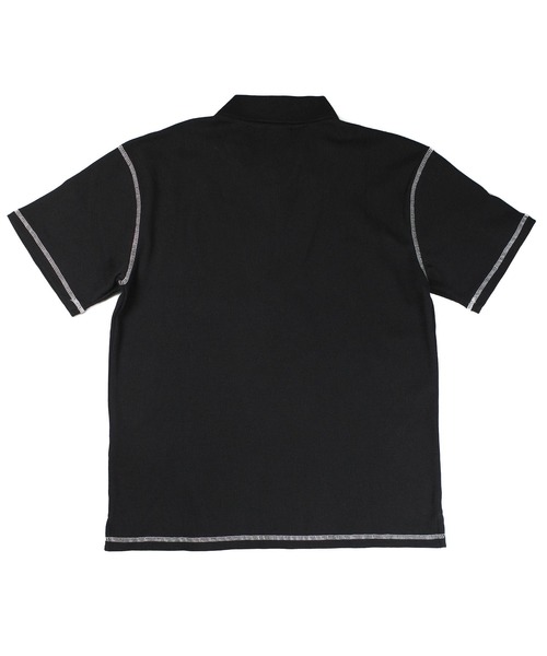新品タグ付き HUF ハフ 半袖ニット ポロシャツ 黒 XXL 3L大きいサイズ HUF（ハフ） ポロシャツ 「C-HUF3」「HUF/ハフ」WAFFLE KNIT CONTRAST