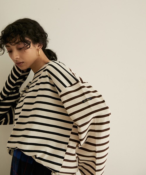 「Le Minor」 長袖カットソー FREE ダークブラウン レディース_画像3