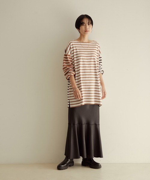 「Le Minor」 長袖カットソー FREE ダークブラウン レディース_画像5
