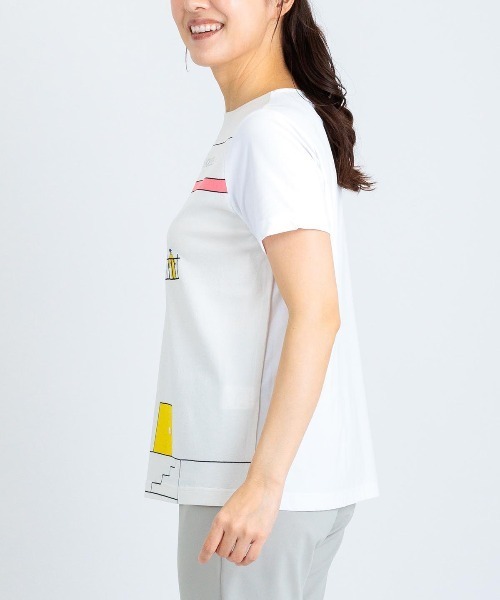 tシャツ 前後異素材アートプルオーバー レディースの画像