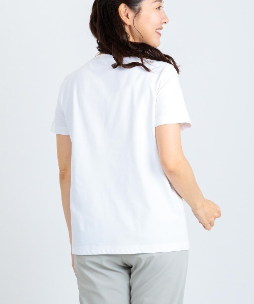 tシャツ 前後異素材アートプルオーバー レディースの画像