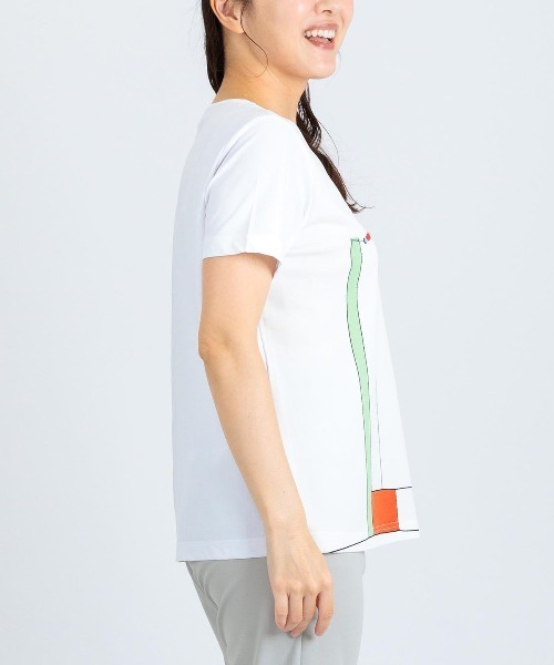 tシャツ 前後異素材アートプルオーバー レディースの画像