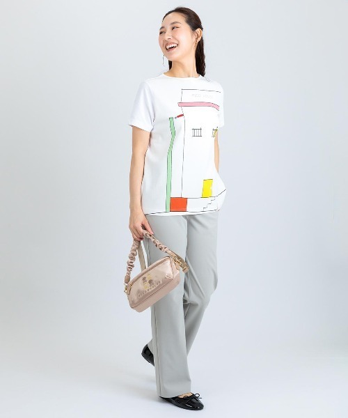 tシャツ 前後異素材アートプルオーバー レディースの画像