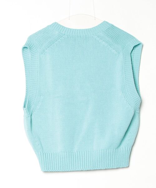 「BATONER」 ノースリーブニット 1 ブルー レディース_画像2