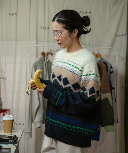 PAMM（パム） 長袖ニット 3 ネイビー レディース : ZOZOTOWN Yahoo!店 