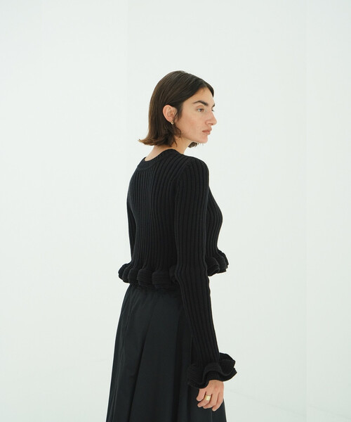 CLANE W FACE SHORT FRILLED CARDIGAN サイズS CLANE（クラネ） カーディガン 「CLANE/クラネ」W FACE SHORT FRILLED