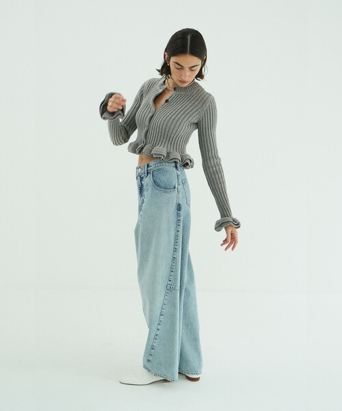 カーディガン CLANE W FACE SHORT FRILLED CARDIGAN CLANE（クラネ） カーディガン 「CLANE/クラネ」W FACE SHORT FRILLED