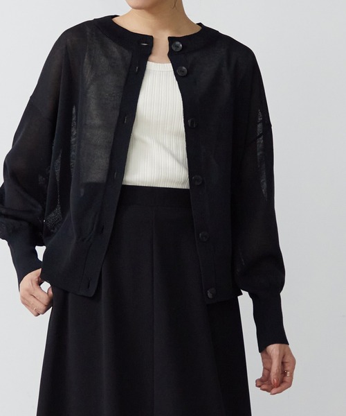 「for/c」 ニットカーディガン L ライトブルー レディース_画像3