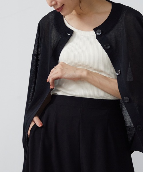 「for/c」 ニットカーディガン L ライトブルー レディース_画像6