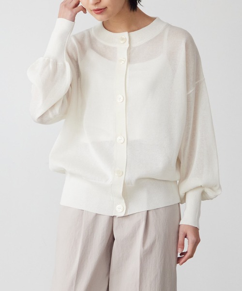 「for/c」 ニットカーディガン L ライトブルー レディース_画像9