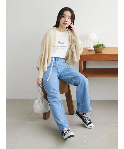 「Green Parks」 デニムパンツ FREE ライトインディゴブルー レディース_画像2