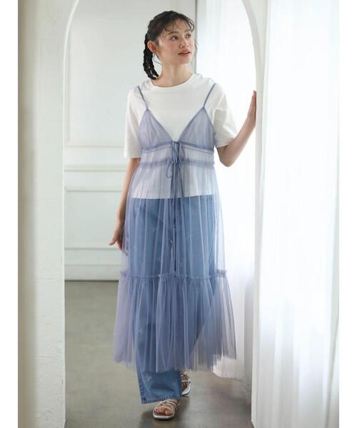 「Green Parks」 デニムパンツ FREE ライトインディゴブルー レディース_画像7