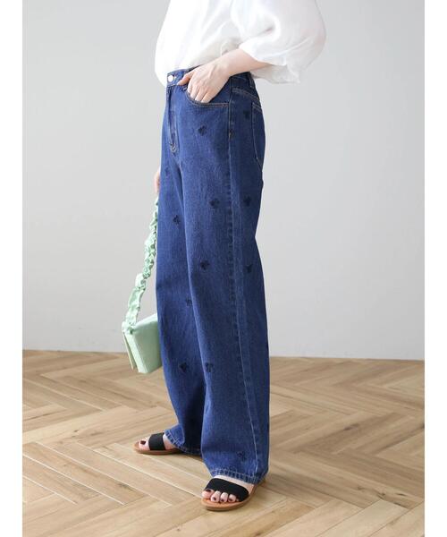 「Green Parks」 デニムパンツ FREE ライトインディゴブルー レディース_画像9