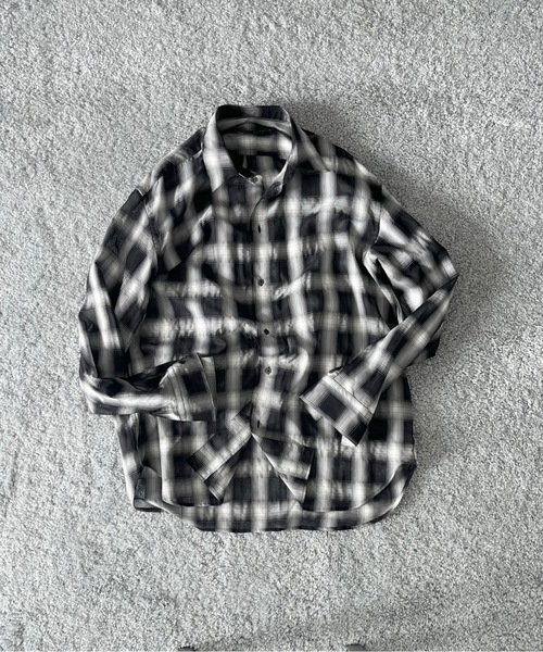 カットソー(長袖/七分) my beautiful landlet  check BIG T-shirt my beautiful landlet（マイビューティフルランドレット） tシャツ