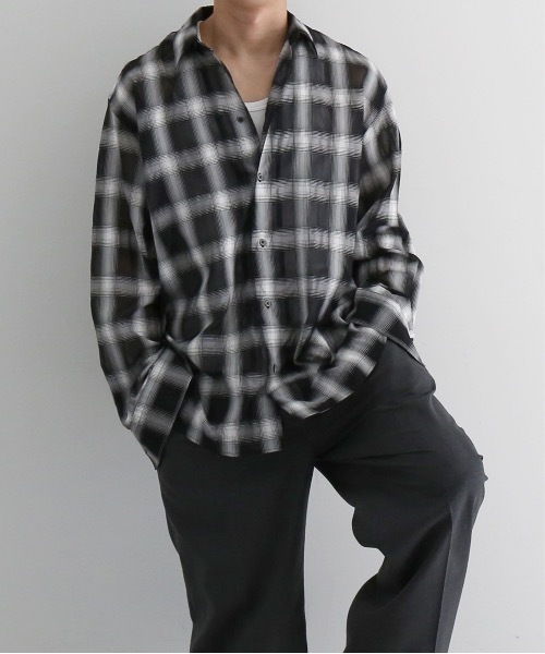 カットソー(長袖/七分) my beautiful landlet  check BIG T-shirt my beautiful landlet（マイビューティフルランドレット） tシャツ USA
