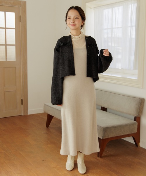 「flower」 カーディガン FREE グレー レディース_画像5