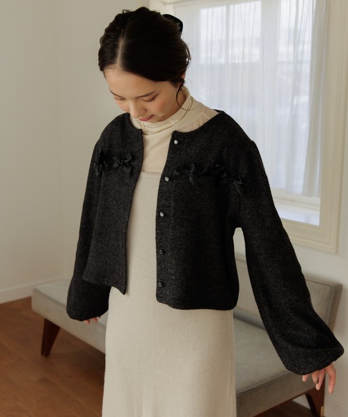 「flower」 カーディガン FREE グレー レディース_画像7