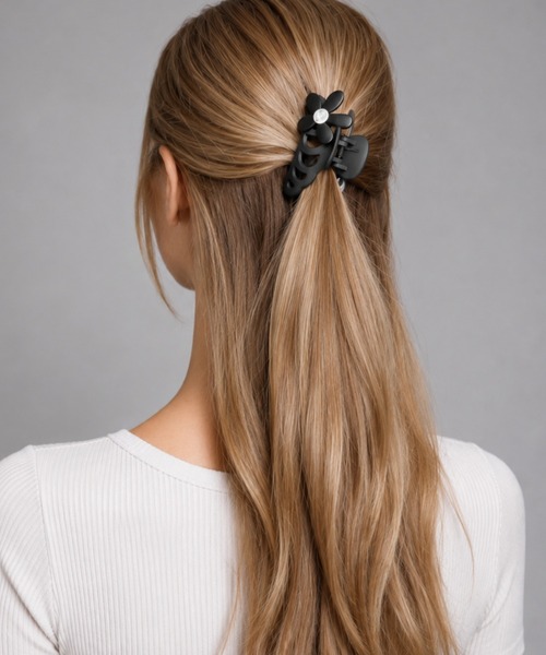 ❤️限定1点❤️ black❤️フラワーヘアクリップ【Lサイズ】フラダンス FUNALIVE（ファンアライブ） ヘアクリップ liberty モノトーンフラワー