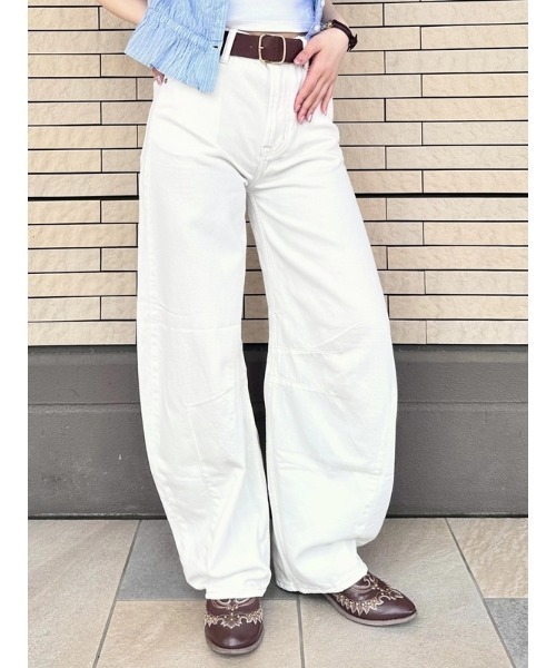 にゃー♪VANSON ホワイトデニムパンツ GAP（ギャップ） ワイドパンツ ジーンズ デニム デニムパンツ