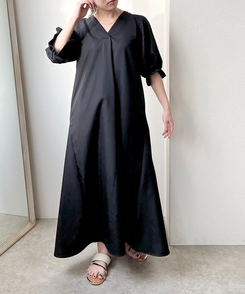 「LHELBIE」 半袖ワンピース M グリーン レディース_画像9