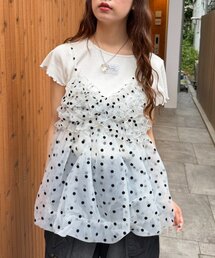 w closet（ダブルクローゼット） キャミソール シアーバルーンキャミ