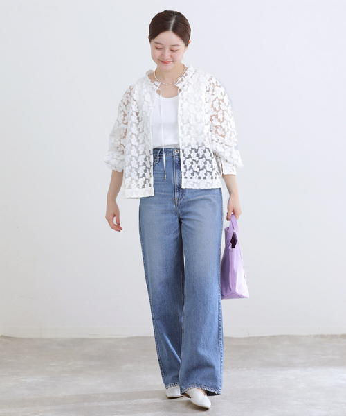 IENA（イエナ） ブラウス シャツ 「追加」フラワー刺繍レース2WAY