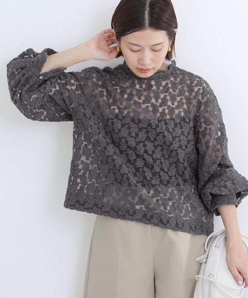 IENA（イエナ） ブラウス シャツ 「追加」フラワー刺繍レース2WAY
