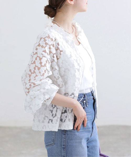 IENA（イエナ） ブラウス シャツ 「追加」フラワー刺繍レース2WAY