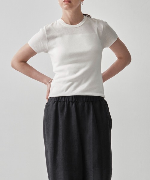 サロペット オーバーオール 「ATON/エイトン」FRESCA CIRCULAR RIB PERFECT FIT PULLOVER レディース | ATON | 05