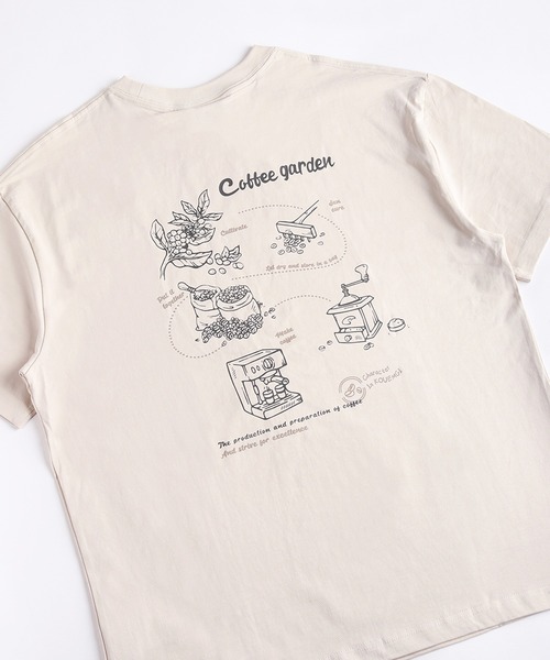新品　男性ブランコ　オリジナルTシャツ　完売商品　バッグプリント　ベージュ　XL WESTSEA（ウエストシー） tシャツ コーヒーガーデン バックプリント