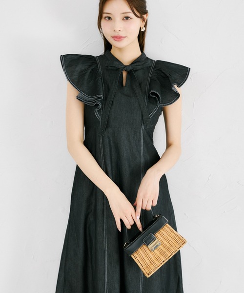 tocco closet（トッコ クローゼット） ワンピース ボウタイリボン付き